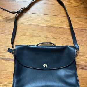 Vintage Coach Black Leather Lexington Bag/Briefcase